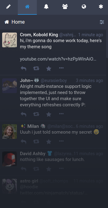 Screenshot of Mastodon on desktop